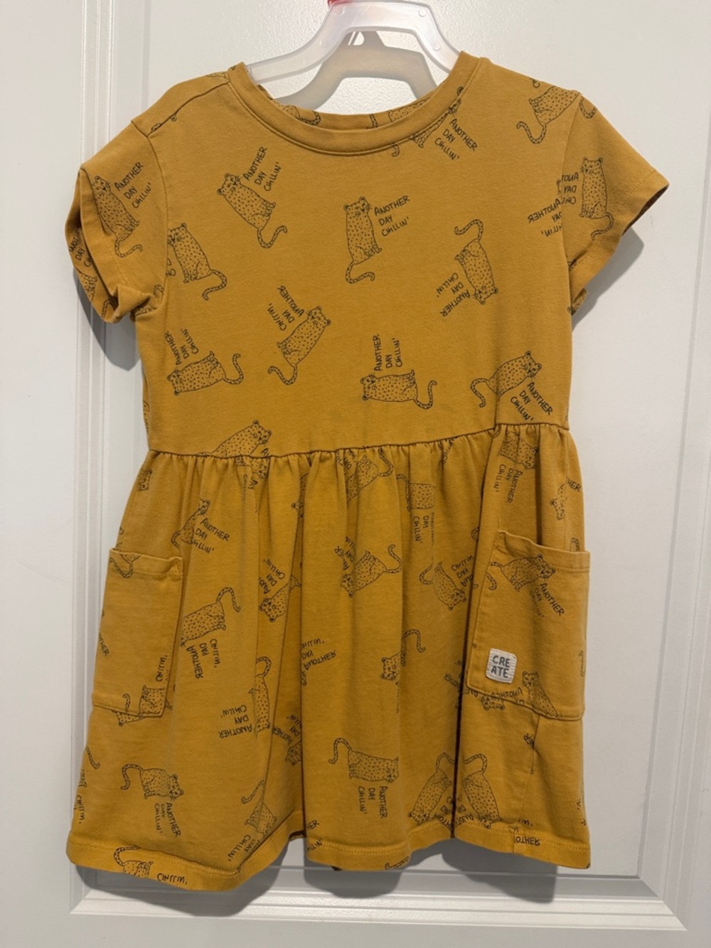 art class Mustard Yellow Leopard Pocket Dress